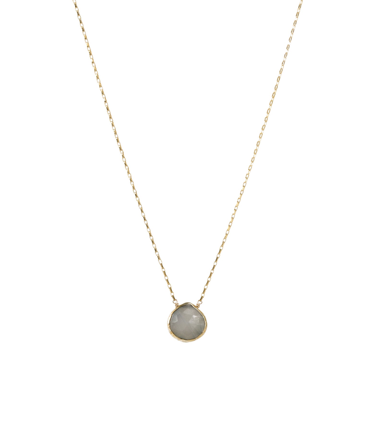 Stoned by Gem Jar-Heart Bezel Stone Box Chain Necklace-Necklaces-14k Gold Filled, 14k Gold Vermeil, Moonstone-Blue Ruby Jewellery-Vancouver Canada