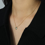 Stoned by Gem Jar-Triangle Stone Box Chain Necklace-Necklaces-14k Gold Filled, Aquamarine-Blue Ruby Jewellery-Vancouver Canada
