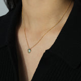 Stoned by Gem Jar-Triangle Stone Box Chain Necklace-Necklaces-14k Gold Filled, Aquamarine-Blue Ruby Jewellery-Vancouver Canada