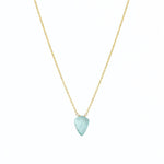 Stoned By Gem Jar-Triangle Stone Box Chain Necklace-Necklaces-14k Gold Filled, Aquamarine-Blue Ruby Jewellery-Vancouver Canada
