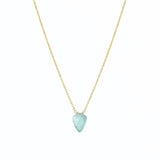 Stoned By Gem Jar-Triangle Stone Box Chain Necklace-Necklaces-14k Gold Filled, Aquamarine-Blue Ruby Jewellery-Vancouver Canada