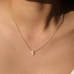 Stoned By Gem Jar-Rainbow Moonstone Pear Box Chain Necklace-Necklaces-Blue Ruby Jewellery-Vancouver Canada