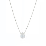 Stoned By Gem Jar-Rainbow Moonstone Pear Box Chain Necklace-Necklaces-Sterling Silver, Rainbow Moonstone-Blue Ruby Jewellery-Vancouver Canada