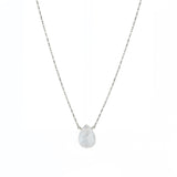 Stoned By Gem Jar-Rainbow Moonstone Pear Box Chain Necklace-Necklaces-Sterling Silver, Rainbow Moonstone-Blue Ruby Jewellery-Vancouver Canada