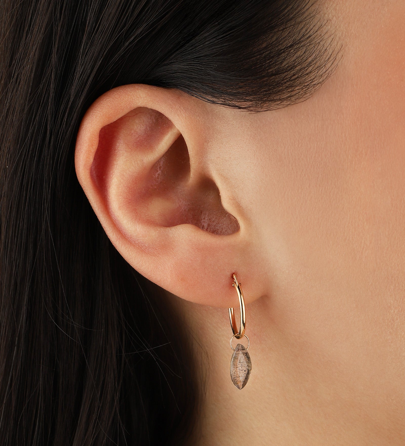 Stoned By Gem Jar-Labradorite Marquise Floating Drop Huggies-Earrings-Blue Ruby Jewellery-Vancouver Canada