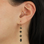 Stoned By Gem Jar-Green Tourmaline Wire Wrap Drop Hooks-Earrings-Blue Ruby Jewellery-Vancouver Canada