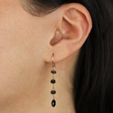 Stoned By Gem Jar-Green Tourmaline Wire Wrap Drop Hooks-Earrings-Blue Ruby Jewellery-Vancouver Canada