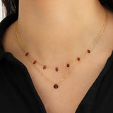 Stoned By Gem Jar-Seven Marquise Stone Drop Necklace-Necklaces-Blue Ruby Jewellery-Vancouver Canada