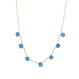 7 Stone Drop Necklace 14k Gold Filled, Neon Apatite