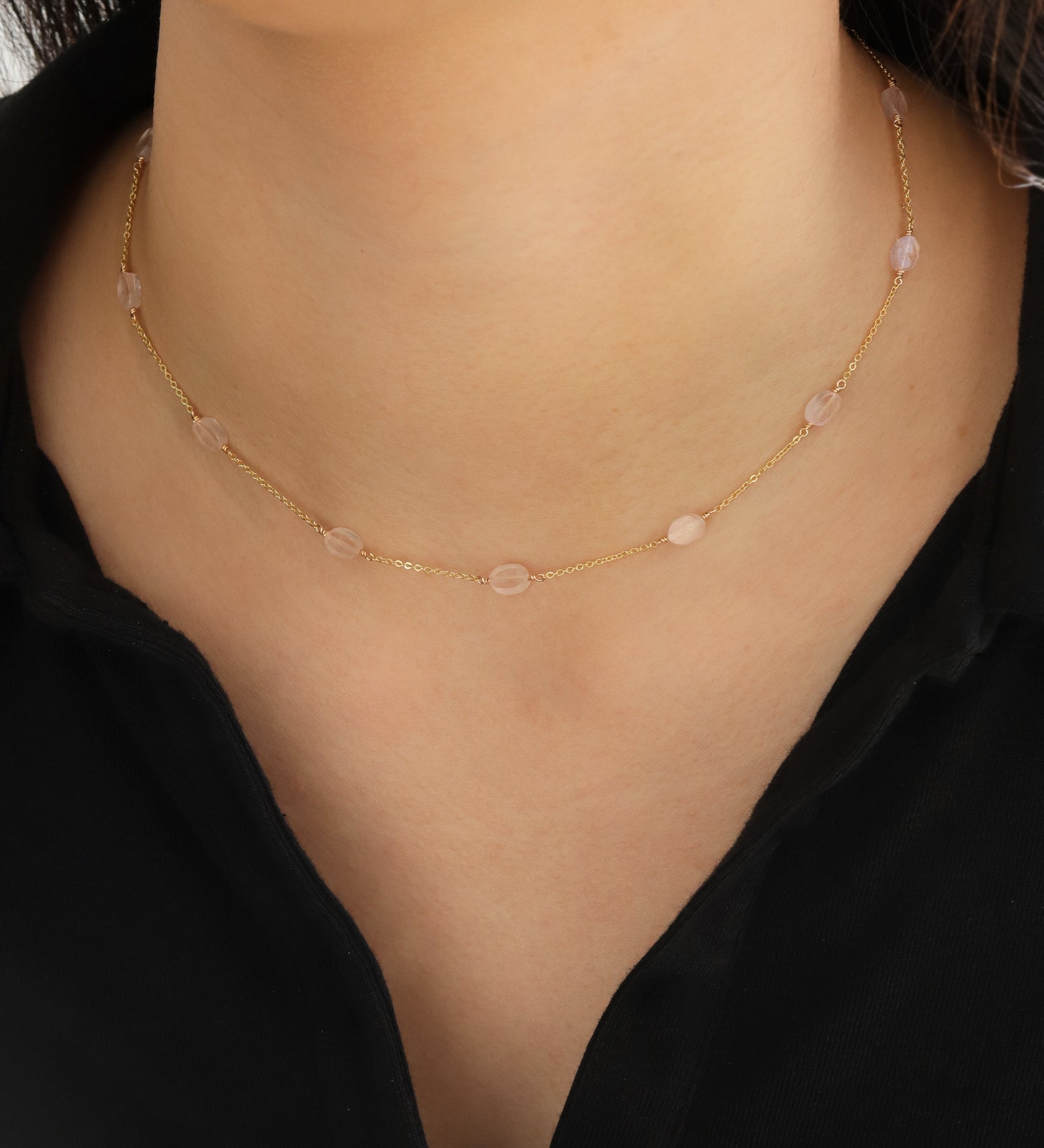 Stoned By Gem Jar-12 Station Oval Stone Necklace-Necklaces-Blue Ruby Jewellery-Vancouver Canada