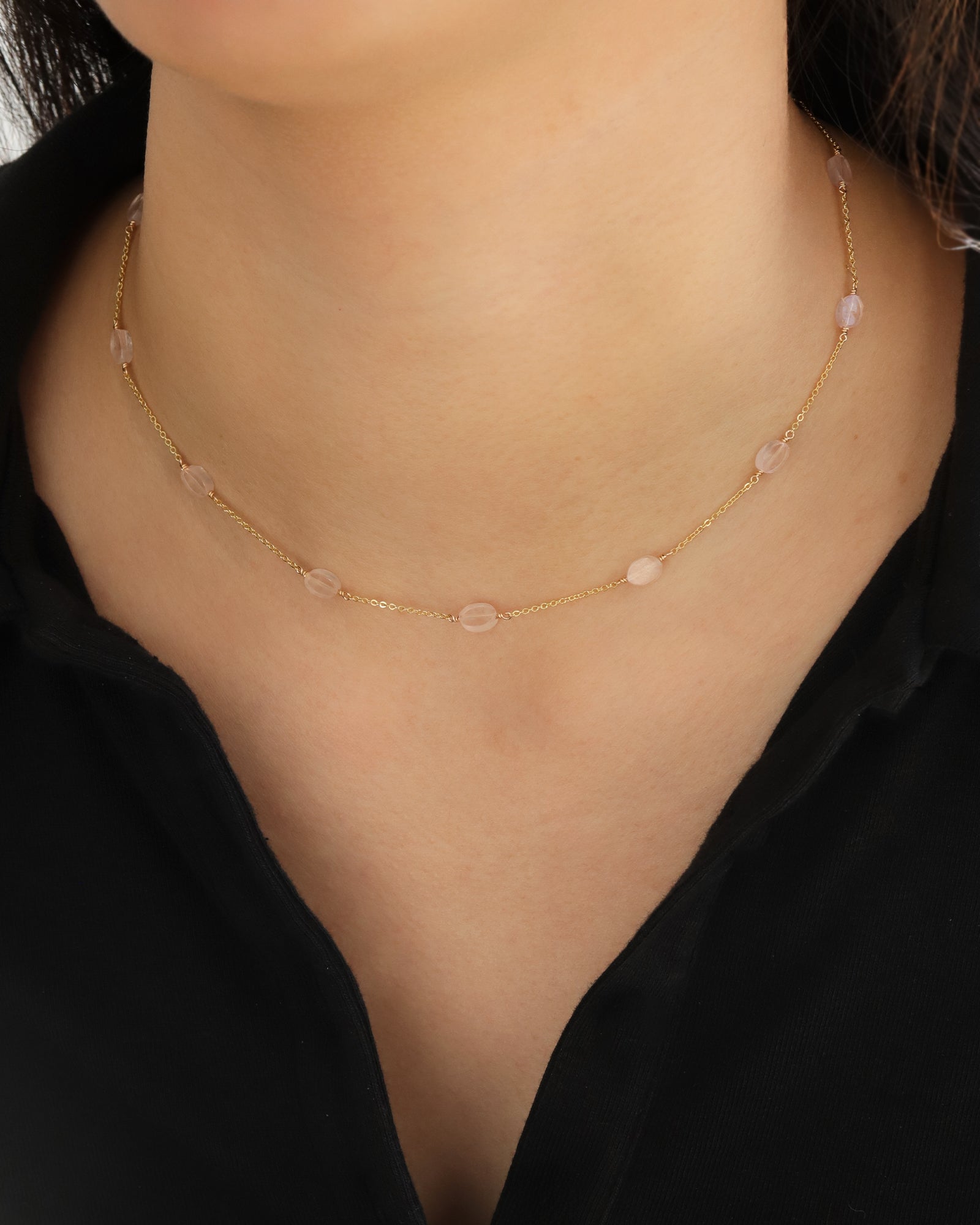 Stoned By Gem Jar-12 Station Oval Stone Necklace-Necklaces-Blue Ruby Jewellery-Vancouver Canada