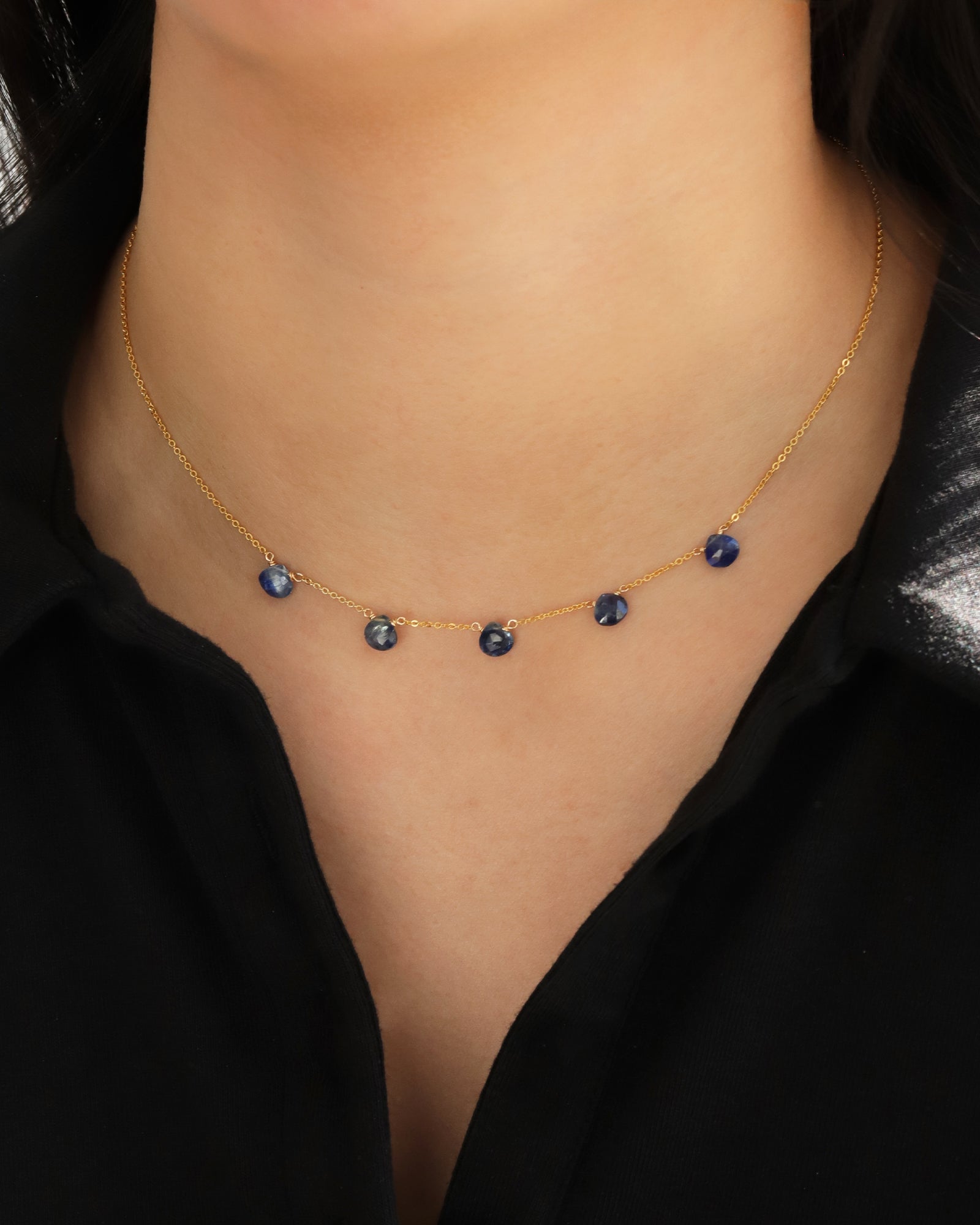 Stoned By Gem Jar-Five Stone Drop Necklace-Necklaces-Blue Ruby Jewellery-Vancouver Canada
