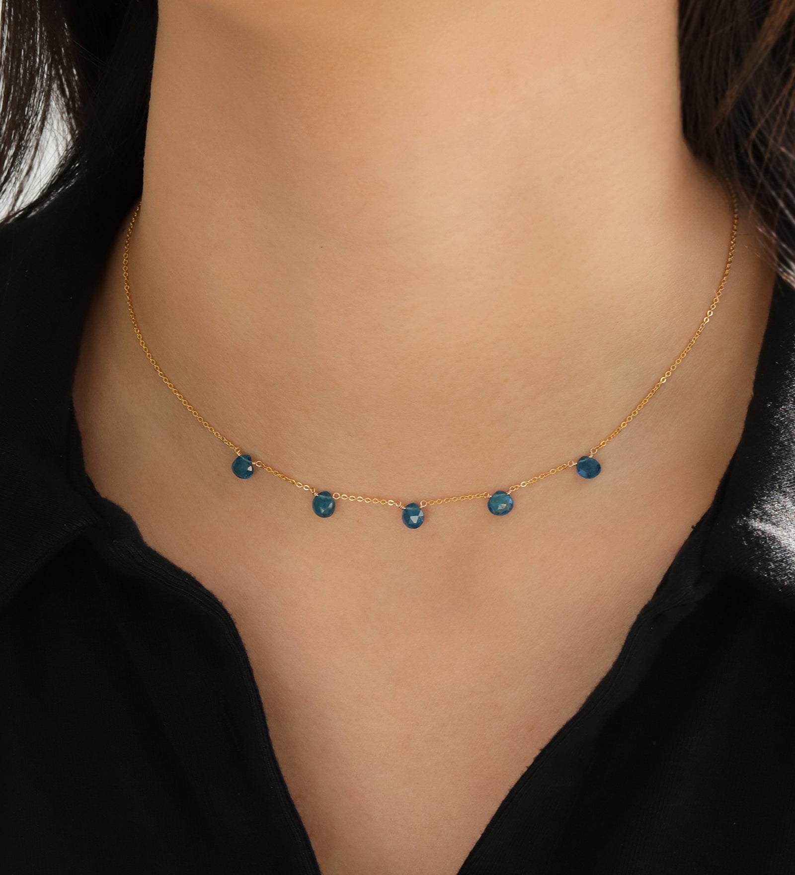 Stoned By Gem Jar-Five Stone Drop Necklace-Necklaces-Blue Ruby Jewellery-Vancouver Canada