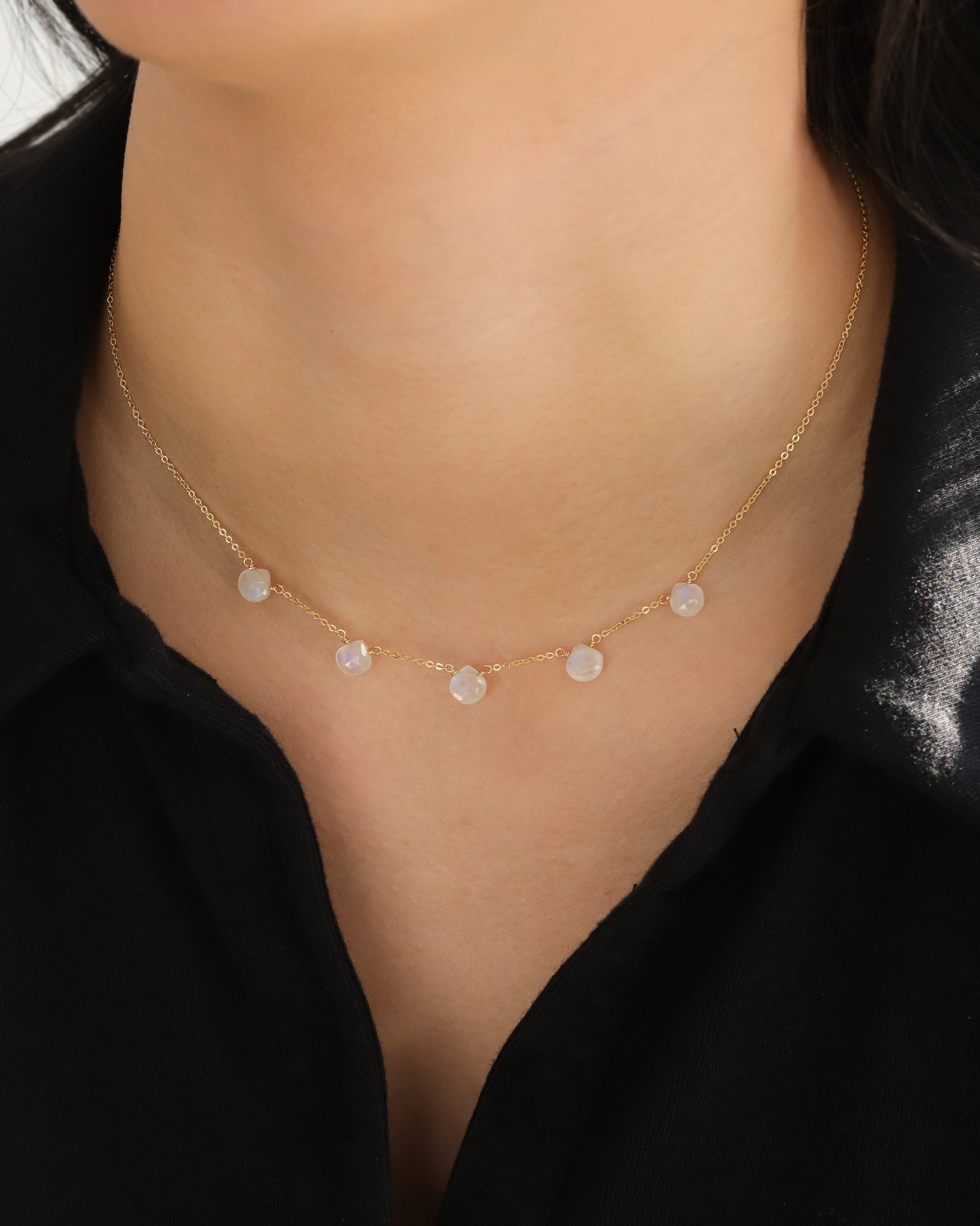Stoned By Gem Jar-Five Stone Drop Necklace-Necklaces-Blue Ruby Jewellery-Vancouver Canada