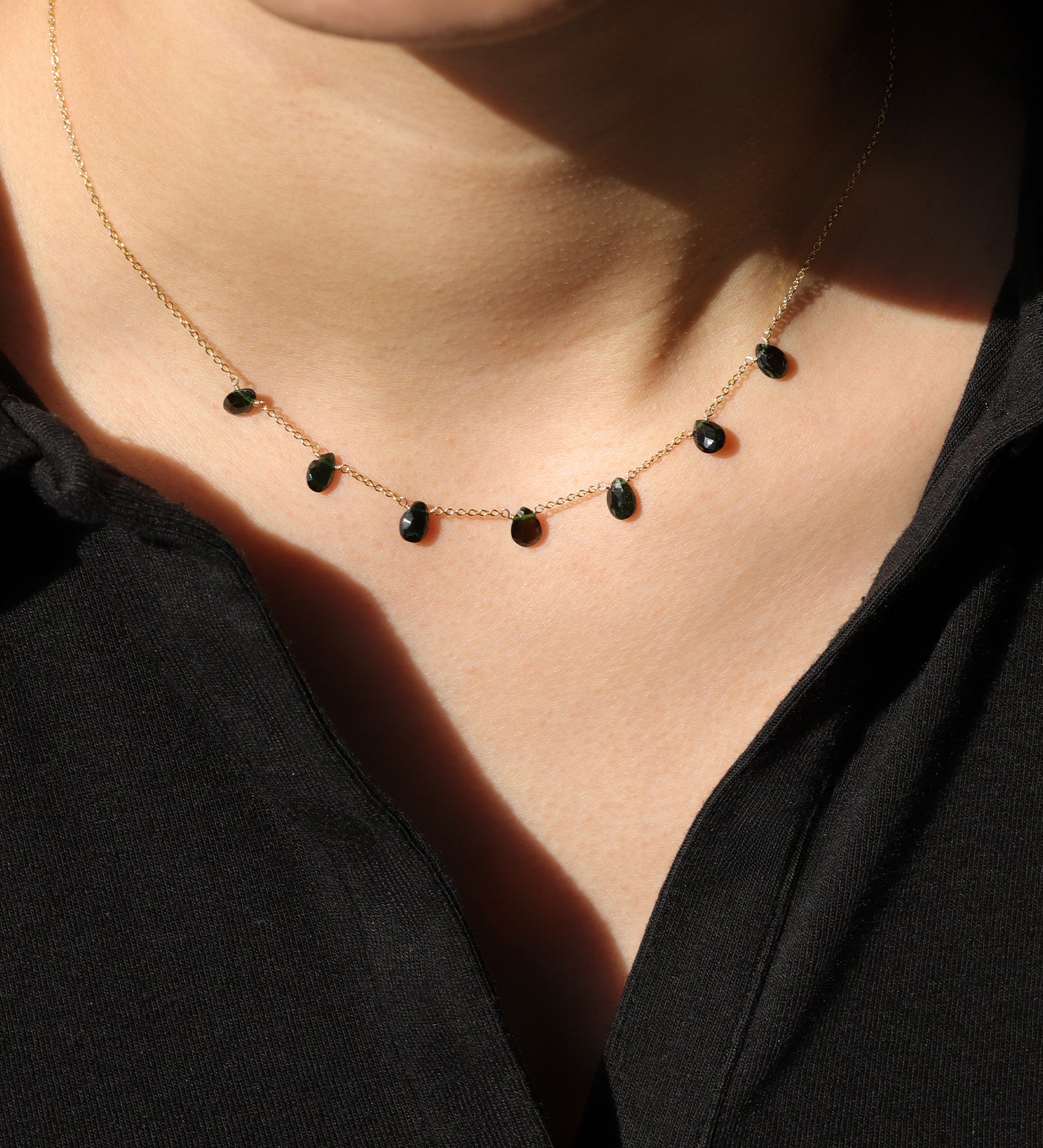 Stoned By Gem Jar-Seven Pear Stone Drop Necklace-Necklaces-Blue Ruby Jewellery-Vancouver Canada