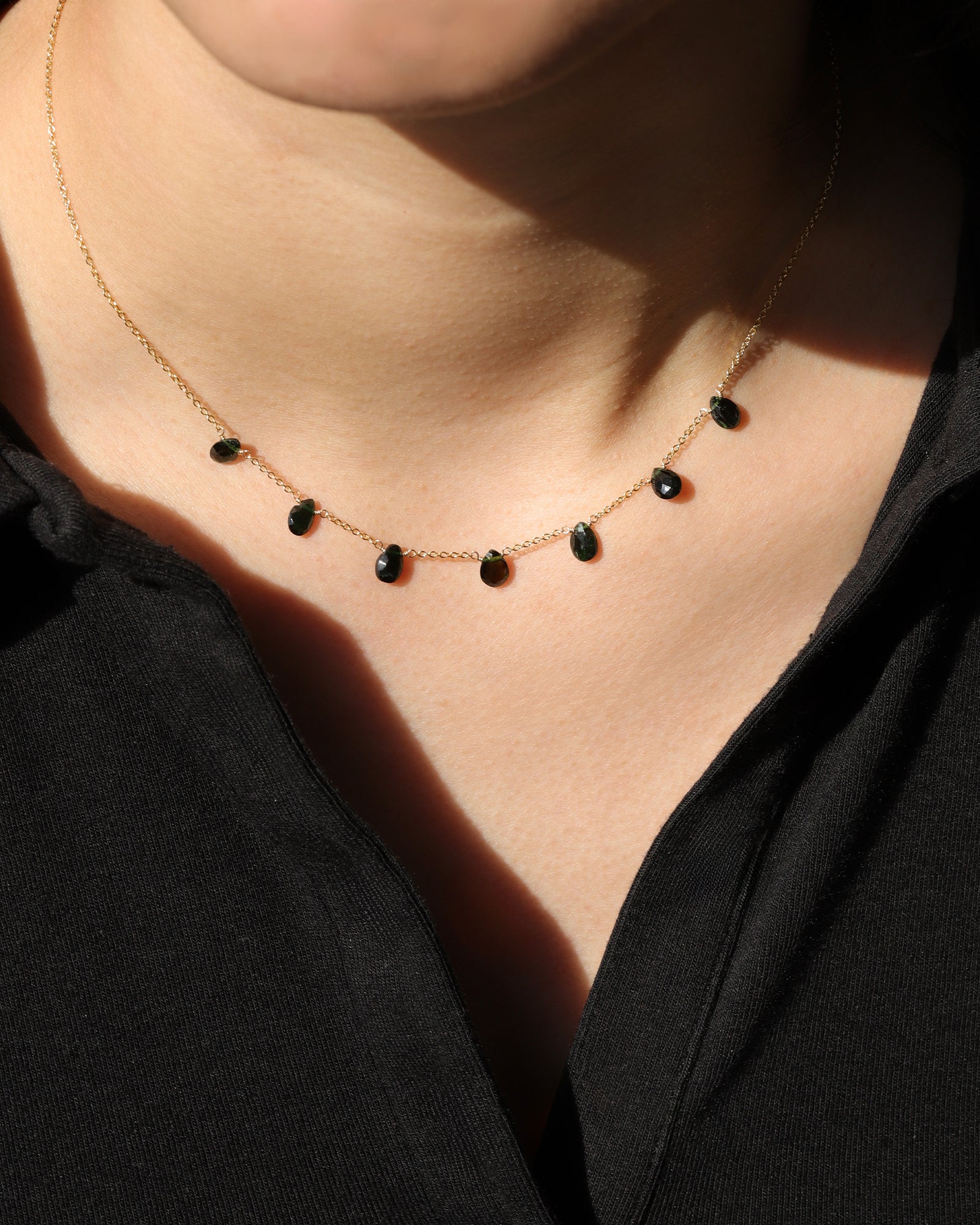 Stoned By Gem Jar-Seven Pear Stone Drop Necklace-Necklaces-Blue Ruby Jewellery-Vancouver Canada