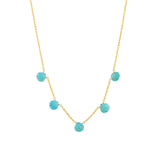 Stoned By Gem Jar-Five Stone Drop Necklace-Necklaces-14k Gold Filled, Turquoise-Blue Ruby Jewellery-Vancouver Canada
