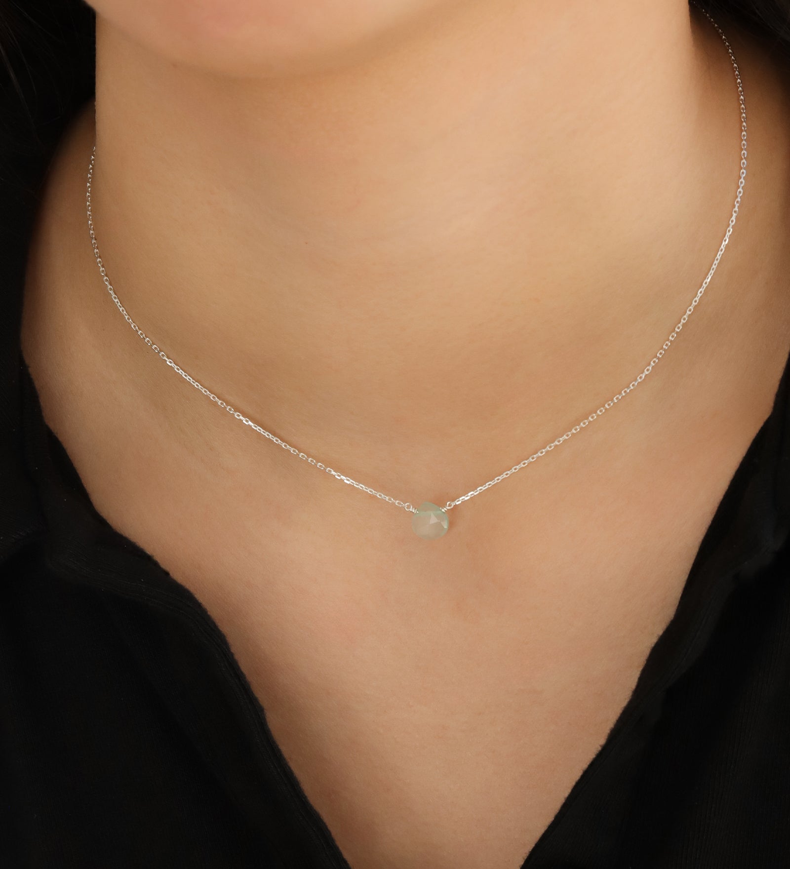 Stoned By Gem Jar-Heart Stone Cable Chain Necklace-Necklaces-Blue Ruby Jewellery-Vancouver Canada