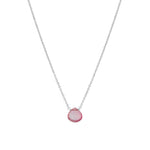 Stoned By Gem Jar-Pink Topaz Heart Cable Chain Necklace-Necklaces-Sterling Silver, Pink Topaz-Blue Ruby Jewellery-Vancouver Canada
