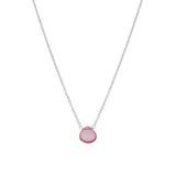 Stoned By Gem Jar-Pink Topaz Heart Cable Chain Necklace-Necklaces-Sterling Silver, Pink Topaz-Blue Ruby Jewellery-Vancouver Canada