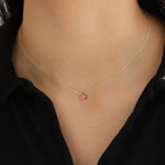 Stoned By Gem Jar-Pink Topaz Heart Cable Chain Necklace-Necklaces-Blue Ruby Jewellery-Vancouver Canada