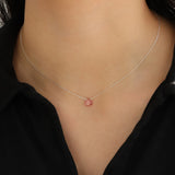 Stoned By Gem Jar-Pink Topaz Heart Cable Chain Necklace-Necklaces-Blue Ruby Jewellery-Vancouver Canada