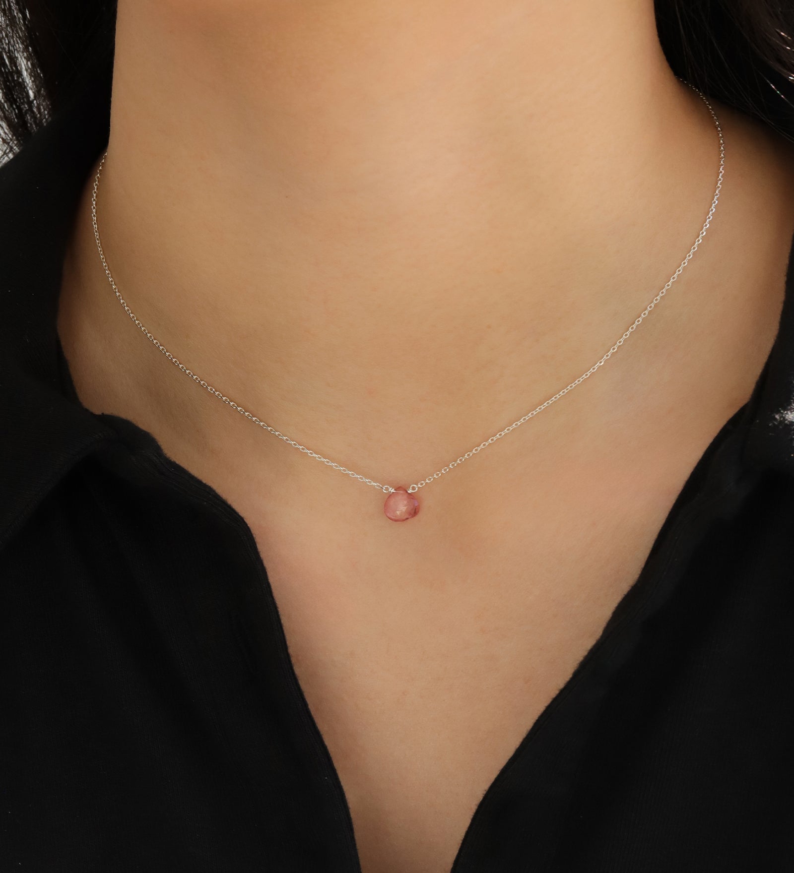 Stoned By Gem Jar-Pink Topaz Heart Cable Chain Necklace-Necklaces-Blue Ruby Jewellery-Vancouver Canada