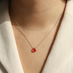 Stoned By Gem Jar-Pink Quartz Trillion Cable Chain Necklace-Necklaces-Blue Ruby Jewellery-Vancouver Canada