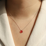 Stoned By Gem Jar-Pink Quartz Trillion Cable Chain Necklace-Necklaces-Blue Ruby Jewellery-Vancouver Canada