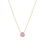 Stoned By Gem Jar-Pink Topaz Heart Cable Chain Necklace-Necklaces-14k Gold Filled, Pink Topaz-Blue Ruby Jewellery-Vancouver Canada