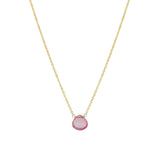 Stoned By Gem Jar-Pink Topaz Heart Cable Chain Necklace-Necklaces-14k Gold Filled, Pink Topaz-Blue Ruby Jewellery-Vancouver Canada