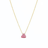 Stoned By Gem Jar-Pink Quartz Trillion Cable Chain Necklace-Necklaces-14k Gold Filled, Pink Quartz-Blue Ruby Jewellery-Vancouver Canada