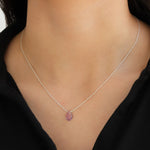 Stoned By Gem Jar-Pear Stone Box Chain Necklace-Necklaces-Blue Ruby Jewellery-Vancouver Canada