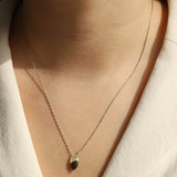 Stoned By Gem Jar-Prehnite Marquise Box Chain Necklace-Necklaces-Blue Ruby Jewellery-Vancouver Canada