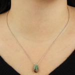 Stoned By Gem Jar-Chrysoprase Pear Box Chain Necklace-Necklaces-Blue Ruby Jewellery-Vancouver Canada