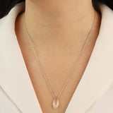 Stoned By Gem Jar-Champagne Agate Pear Box Chain Necklace-Necklaces-Blue Ruby Jewellery-Vancouver Canada