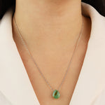 Stoned By Gem Jar-Chrysoprase Pear Box Chain Necklace-Necklaces-Blue Ruby Jewellery-Vancouver Canada