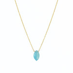 Stoned By Gem Jar-Blue Chalcedony Marquise Cable Chain Necklace-Necklaces-14k Gold Filled, Blue Chalcedony-Blue Ruby Jewellery-Vancouver Canada