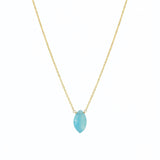 Stoned By Gem Jar-Blue Chalcedony Marquise Cable Chain Necklace-Necklaces-14k Gold Filled, Blue Chalcedony-Blue Ruby Jewellery-Vancouver Canada
