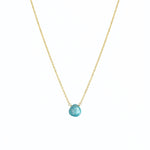 Stoned By Gem Jar-Apatite Heart Cable Chain Necklace-Necklaces-14k Gold Filled, Apatite-Blue Ruby Jewellery-Vancouver Canada