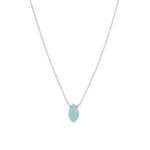 Stoned By Gem Jar-Blue Chalcedony Marquise Cable Chain Necklace-Necklaces-Sterling Silver, Blue Chalcedony-Blue Ruby Jewellery-Vancouver Canada