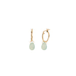 Stoned By Gem Jar-Blue Chalcedony Pear Drop Huggies | 15mm-Earrings-Blue Ruby Jewellery-Vancouver Canada