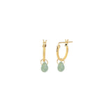 Stoned By Gem Jar-Aquamarine Teardrop Floating Drop Huggies | 10mm-Earrings-Blue Ruby Jewellery-Vancouver Canada