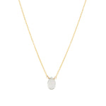 Chalcedony Pear Cable Chain Necklace 14k Gold Filled, Chalcedony