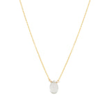 Chalcedony Pear Cable Chain Necklace 14k Gold Filled, Chalcedony