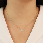 Stoned By Gem Jar-Aqua Chalcedony Pear Cable Chain Necklace-Necklaces-Blue Ruby Jewellery-Vancouver Canada