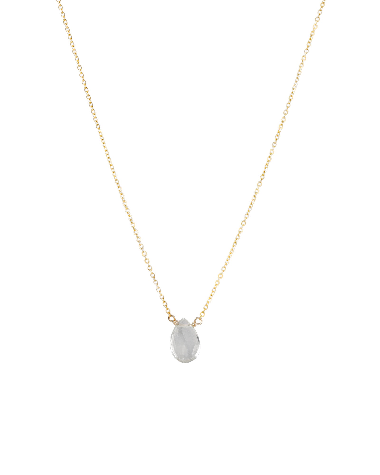 Prasiolite Pear Cable Chain Necklace 14k Gold Filled, Prasiolite