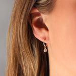 Stoned By Gem Jar-Labradorite Teardrop Floating Drop Huggies | 12mm-Earrings-Blue Ruby Jewellery-Vancouver Canada