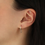 Labradorite Teardrop Floating Drop Huggies | 12mm Sterling Silver, Labradorite