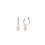 Stoned By Gem Jar-Pink Topaz Heart Floating Drop Huggies | 12mm-Earrings-Sterling Silver, Pink Topaz-Blue Ruby Jewellery-Vancouver Canada